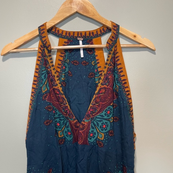 Free People Backless Dress - Deep Blue and Rich Brown - Picture 5 of 6